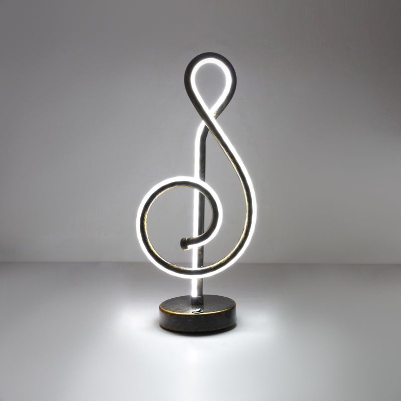 1 lampada da comodino lineare leggero lampade in metallo metallico contemporaneo in nero