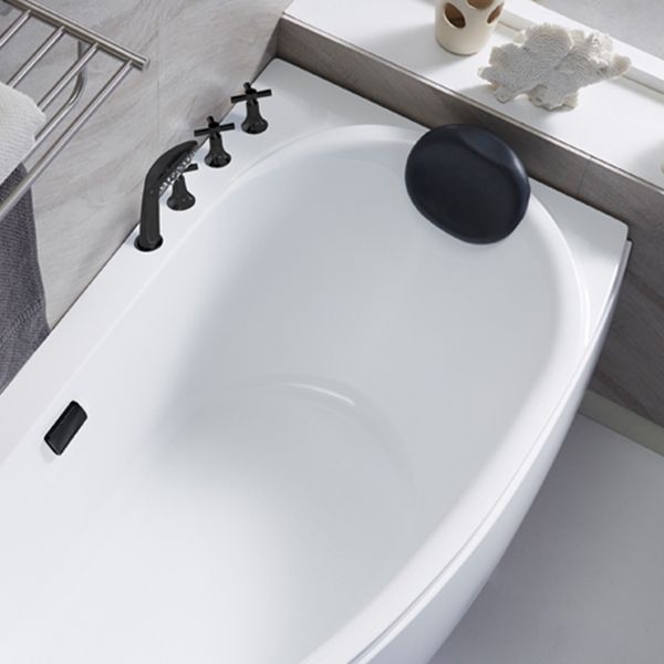 Corner Acrylic Bath Modern Soaking White Back to Wall Bathtub