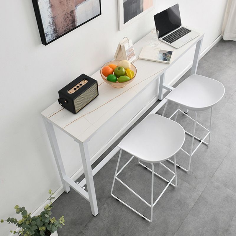 Contemporary Plastic Bar Stool Armless Dining Stool with Footrest