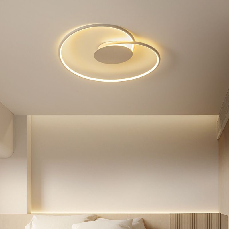 Modern Artistic LED Ceiling Light Aluminium Linear Flush Mount with Silicone Shade