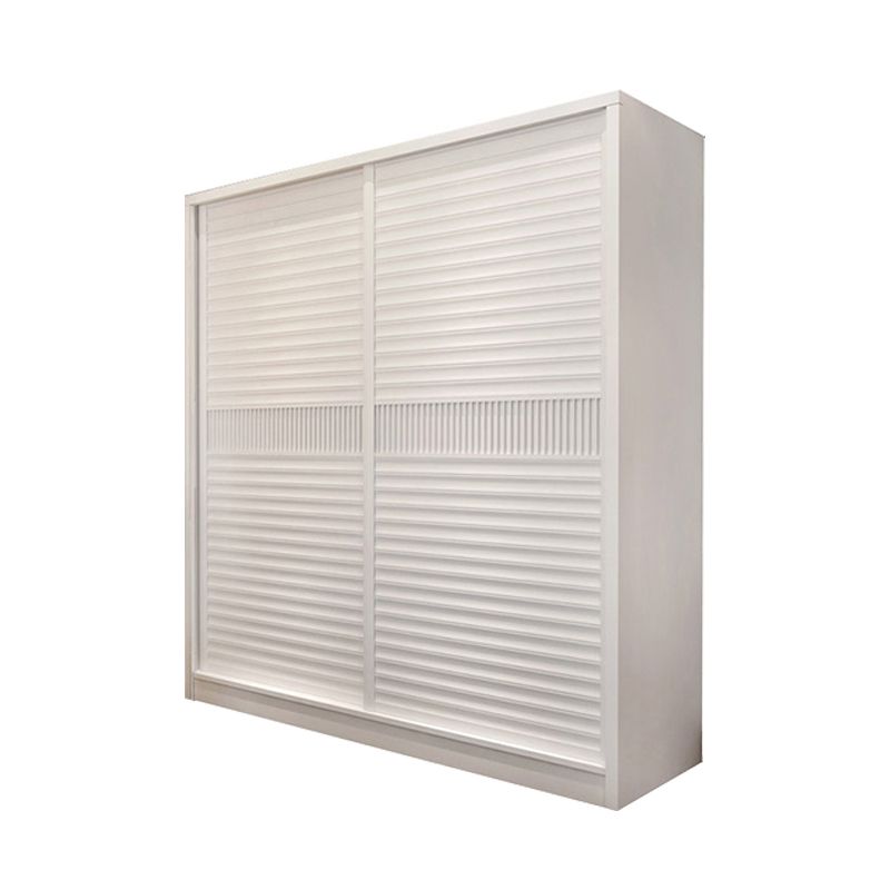 Contemporary White Wooden Wardrobe Freestanding Self Close Doors Wardrobe Armoire