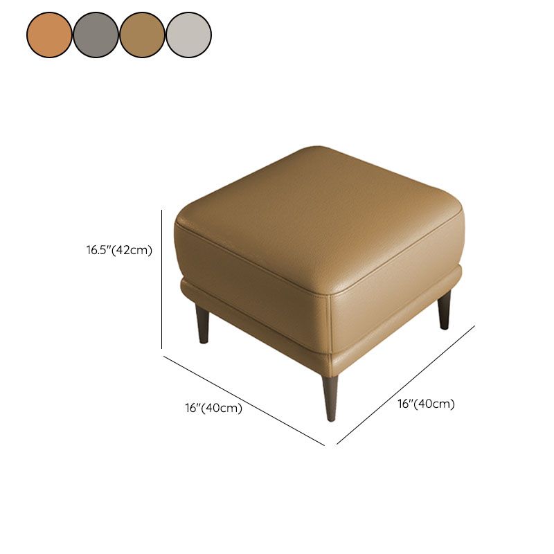 Modern Square Footstools Genuine Leather Foot Stool , 16.38 Inch Height