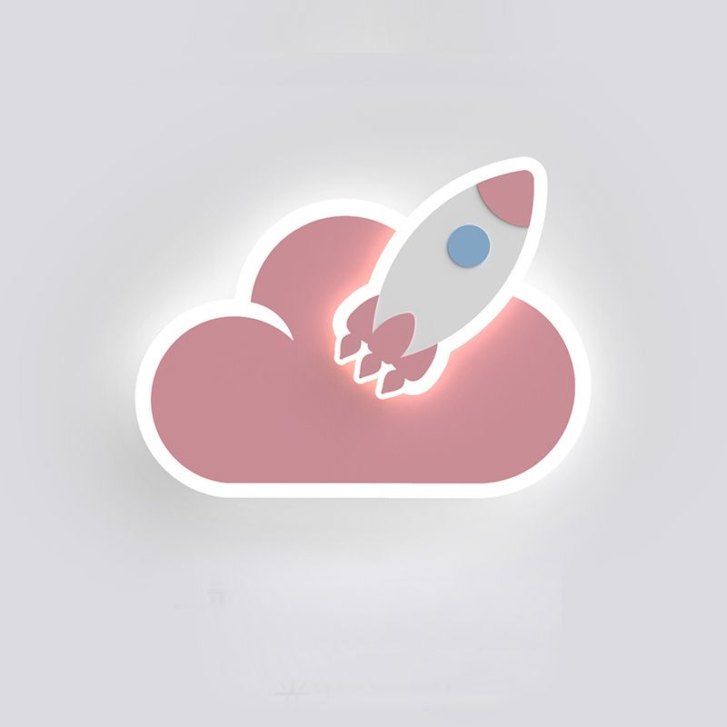Cloud Shape Acrylic Wall Sconce LED Cartoon Children Bedroom Wall Light