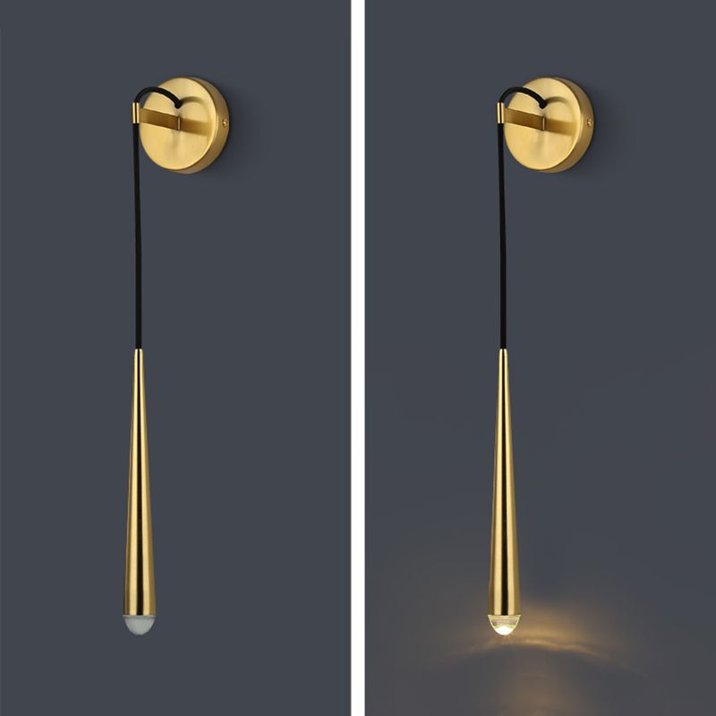 Tapered Brass Sconce Light Fixture Modern Style 1-Light Wall Mounted Lighting