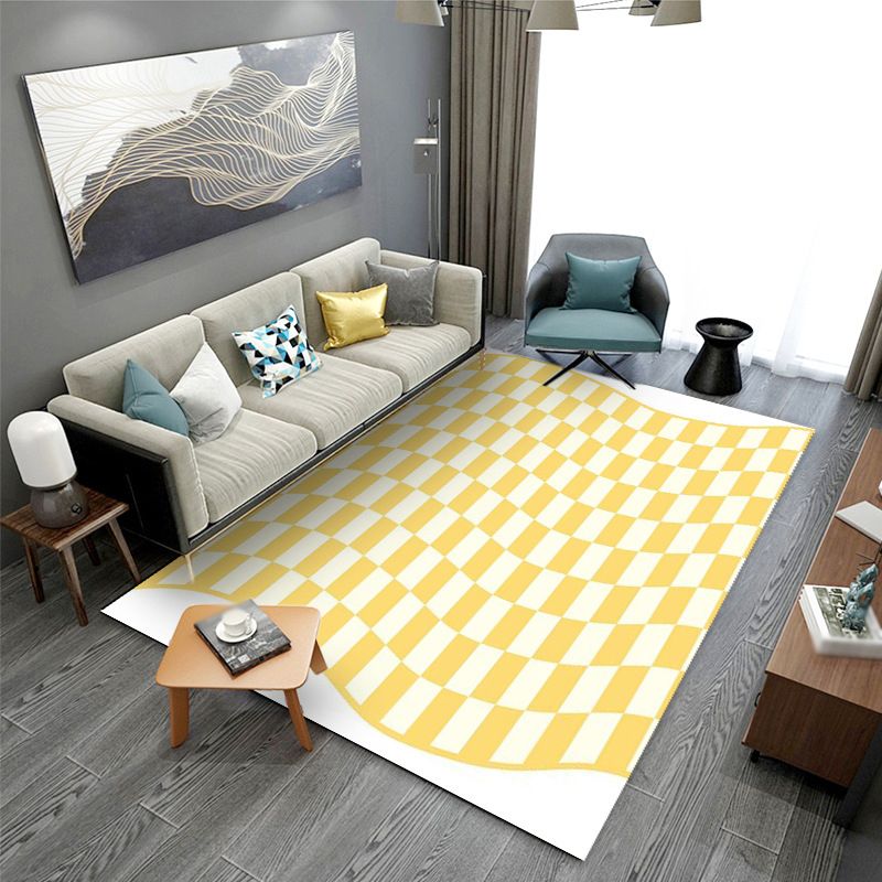 Nordic Indoor Rug Polyester Rug Anti-Slip Backing Carpet for Living Room Bedroom
