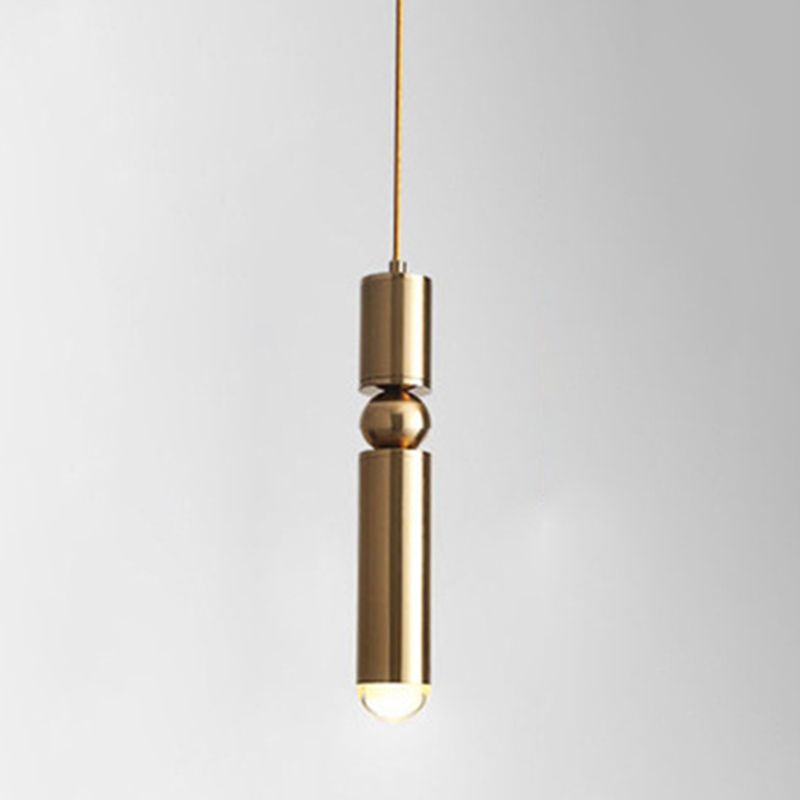 Cylindrical Metal Hanging Pendant Light Modern Style Ceiling Downlight Pendant Light for Dinning Room
