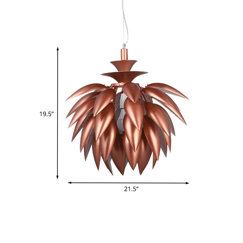 Koper Pinecone Suspension Lighting Hedendaagse 1-Bulb Metallic plafond hanger lamp voor restaurant