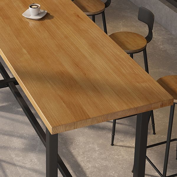 Modern 1/11 Pieces Bar Table Set Rectangle Wood Counter Table with High Stools