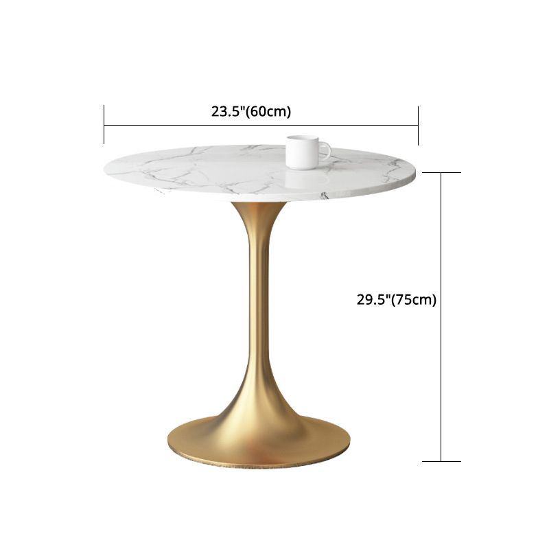 1/3/4/5 Pcs Glam Style Dining Room Set with Round Table and Metal Base Dining Set