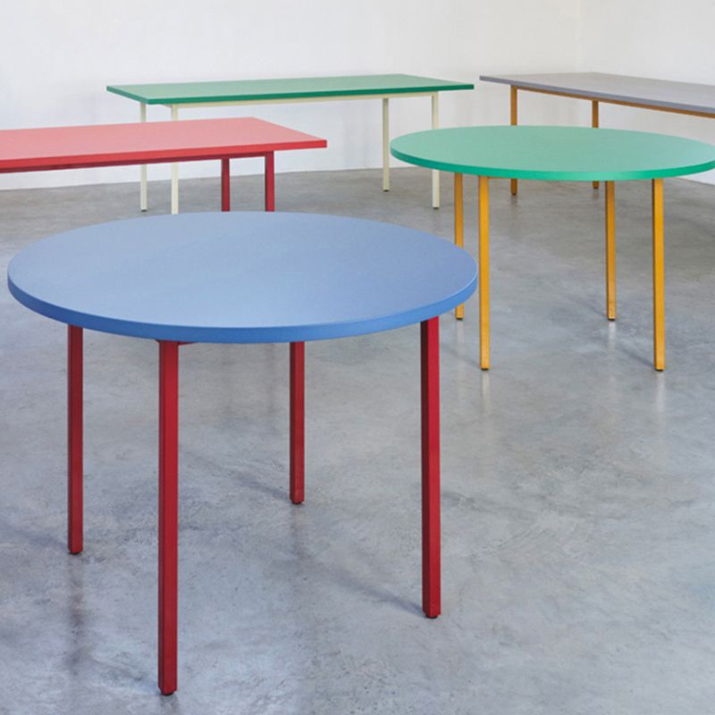 Modern Round Top Dinette Table Metal Base Dining Table for Coffee Shop