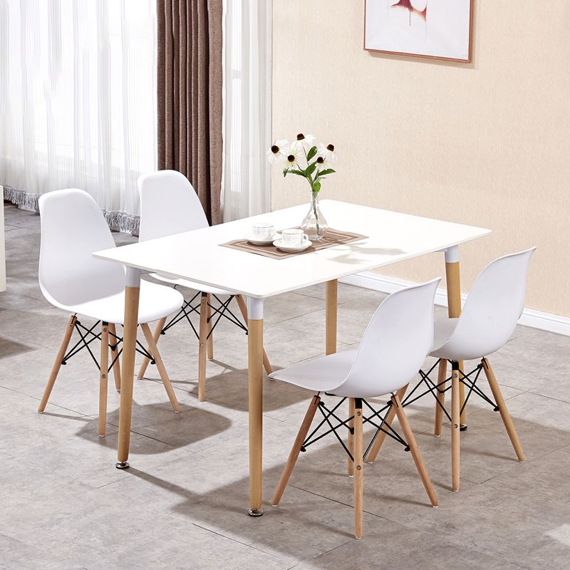 Rectangular Dining Table Modern Wood Tabletop for Living Room