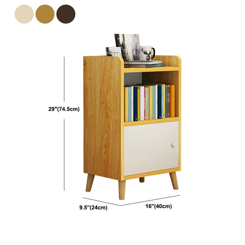 9.4" W Modern Wooden Bookshelf Closed Back Shelf Bookcase with Doors