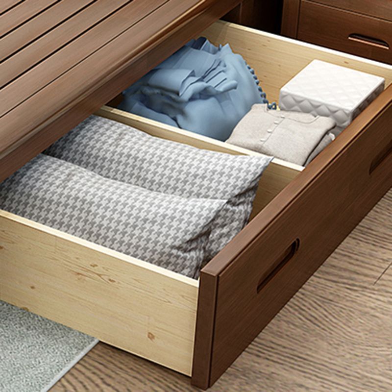 Solid Wood Footboard Bed Beveled Headboard Bed with Custom Legs