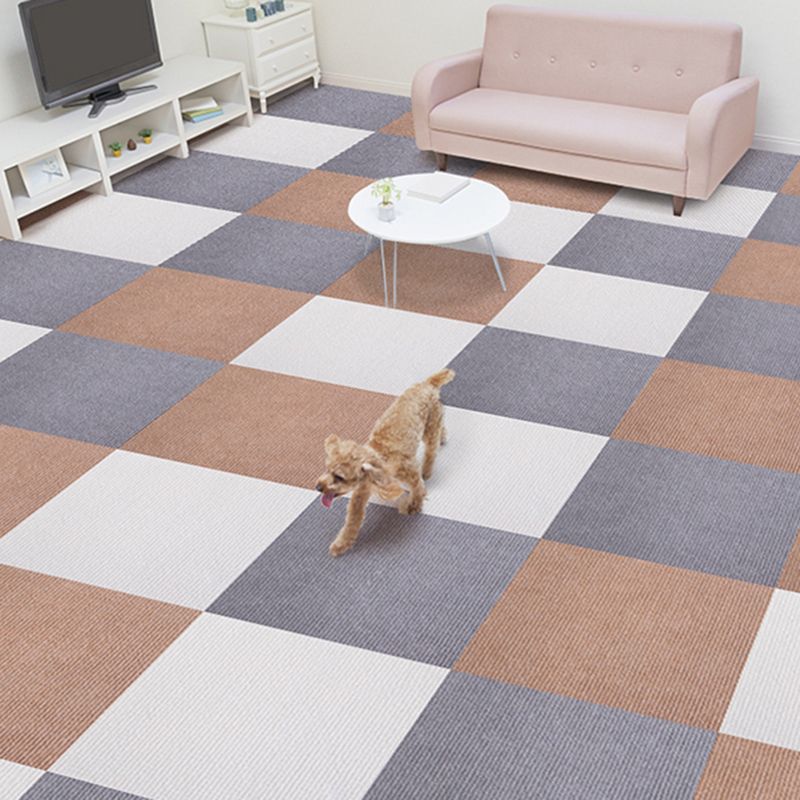 Carpet Tile Fade Resistant Solid Color Self-Stick Carpet Tiles Living Room