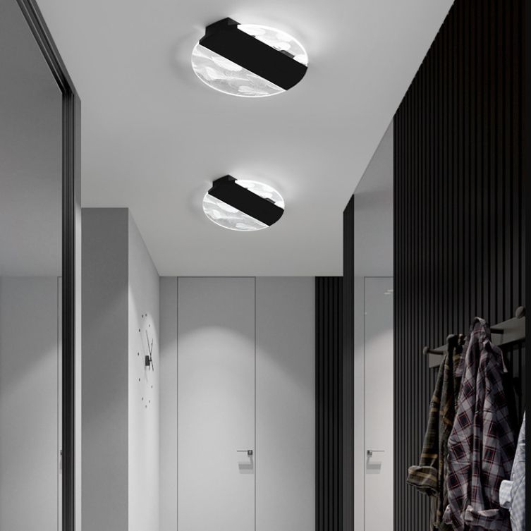 Lámpara de techo de plumas de hierro forjado con montaje empotrado LED geométrico creativo moderno con pantalla acrílica