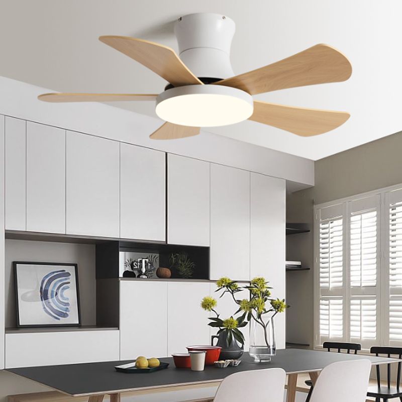 Éclairage de ventilateur de plafond de style moderne 1 Éclair de ventilateur de plafond léger avec bois pour chambre à coucher