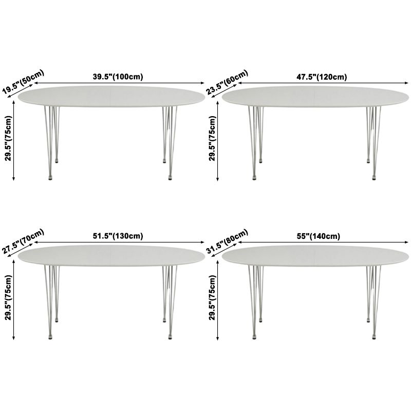Metal Modern Oval Dining Table Sintered Stone Dining Table with 4 Legs