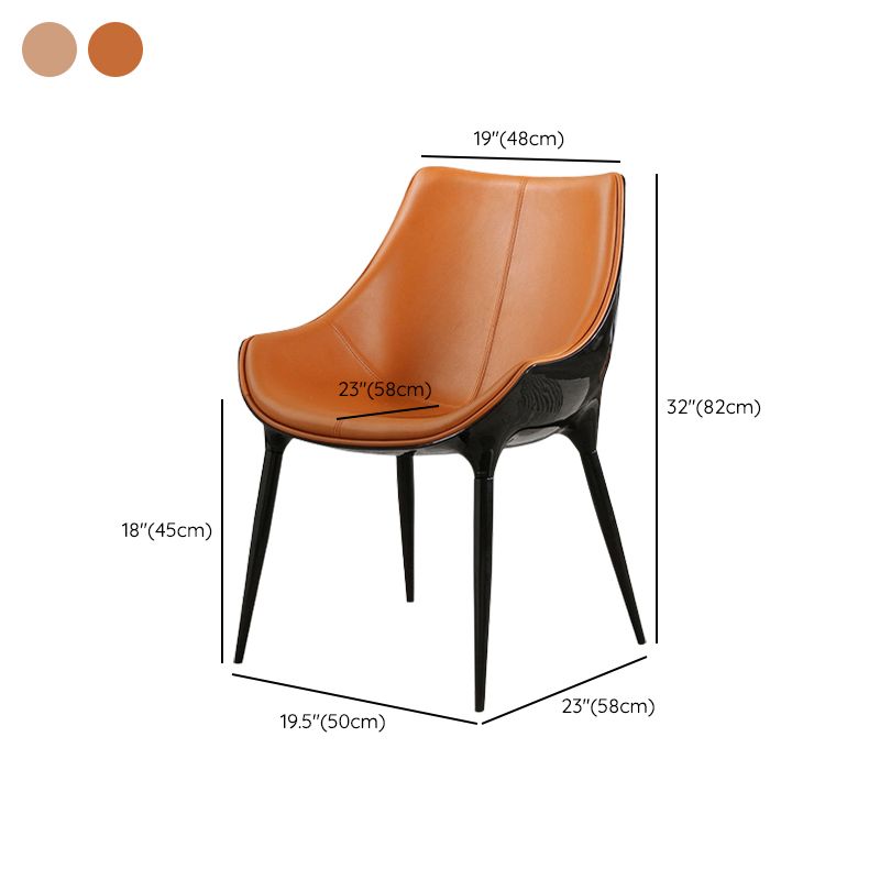 Contemporary Indoor Faux Leather Armless Upholstered Parsons Dining Chair