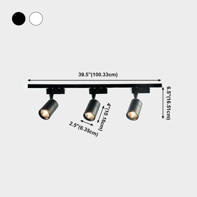 Cylindrical Shape LED Rail Ceiling Lamp Modern Simple Style Aluminium Flush Mount for Living Room