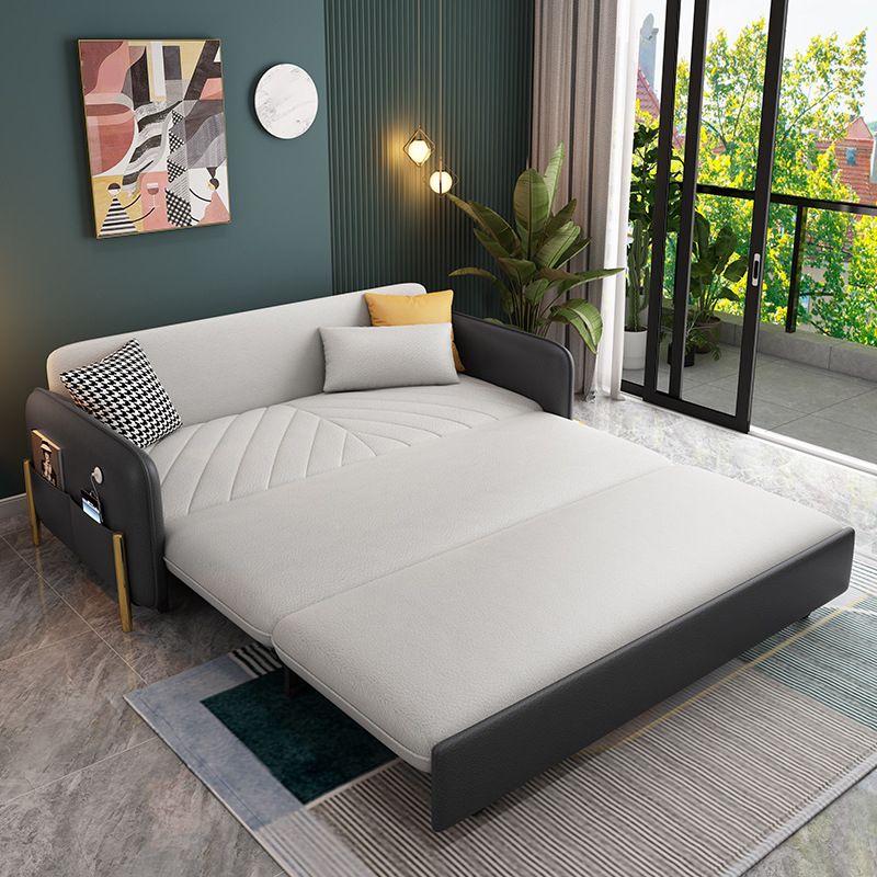 Glam Style Sofa Bed Square Arm Sleeper Sofa,31.49" Wide with Storage