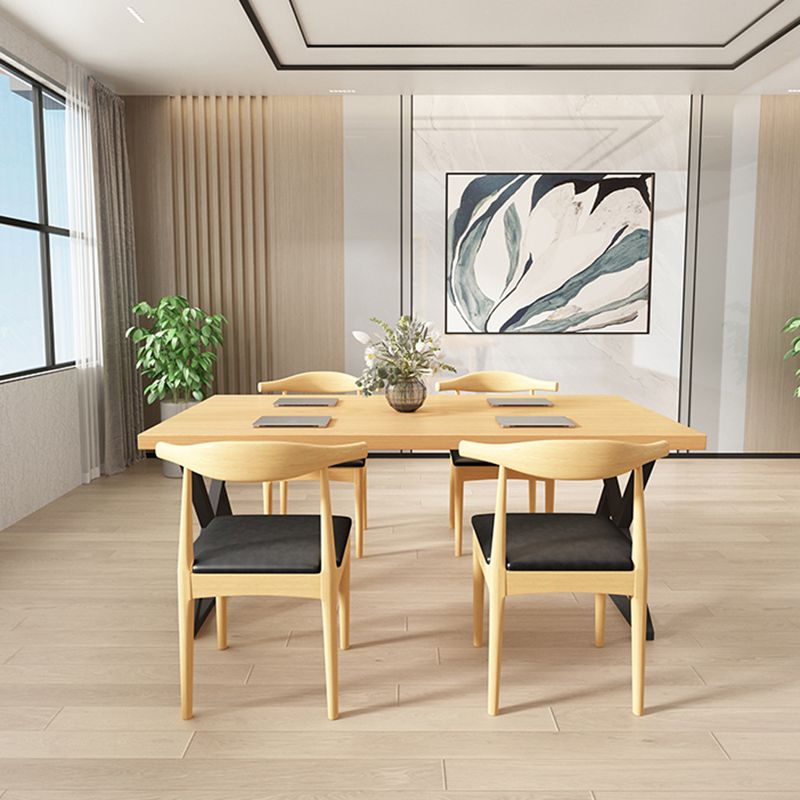 Industrial Pine Dining Room Set 1/4/5 Pieces Rectangle Dining Table Set