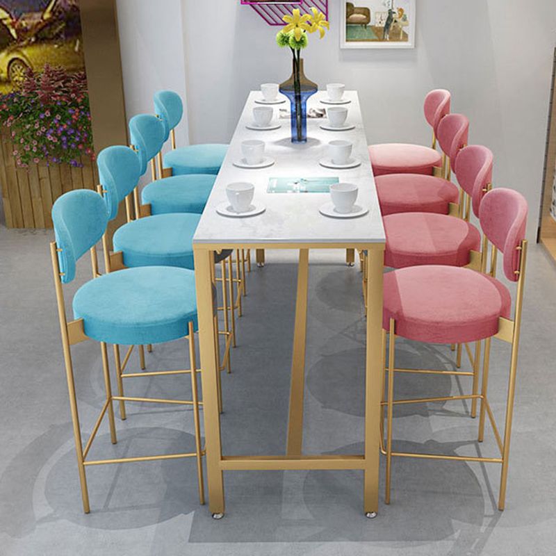 Glam Bar-height Table Faux Marble Top Pub Table for Dining Room