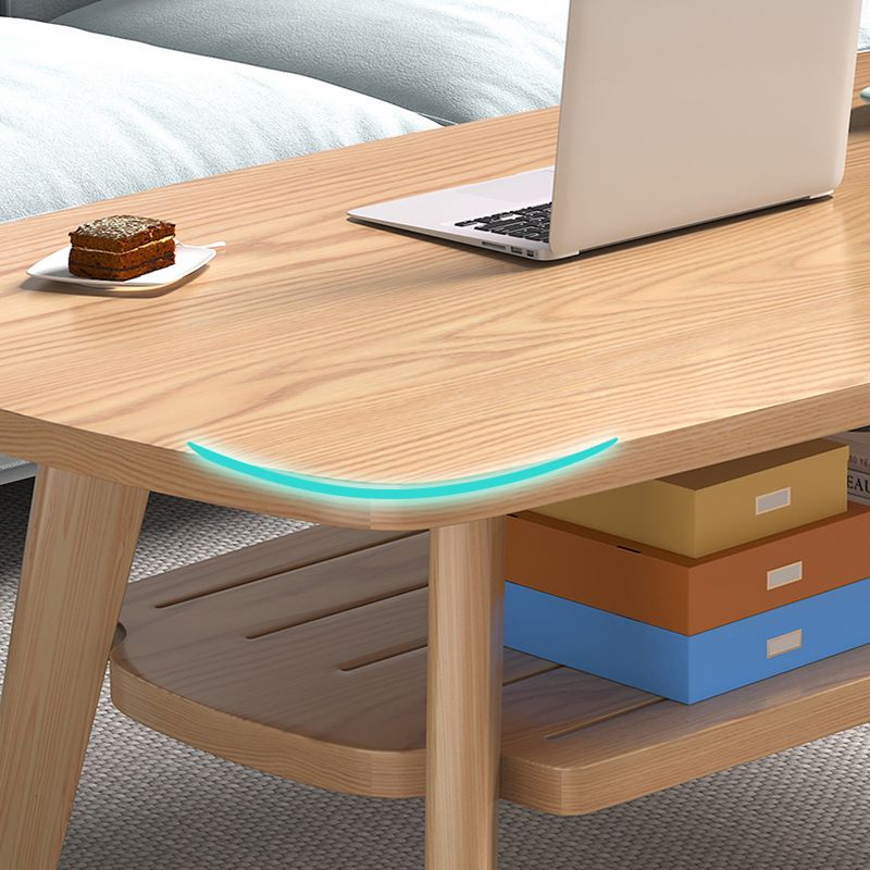 17.72" Tall Scandinavian Style Coffee Cocktail Table Wooden Coffee Table