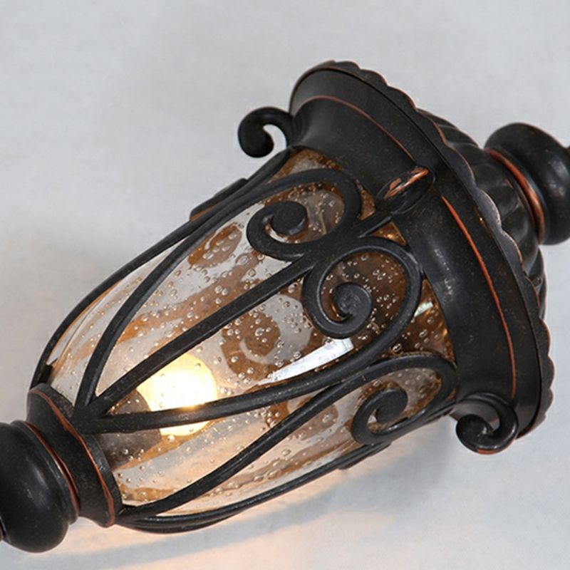 1-Light Black Pillar Lamp Waterproof Outdoor Light for Garden