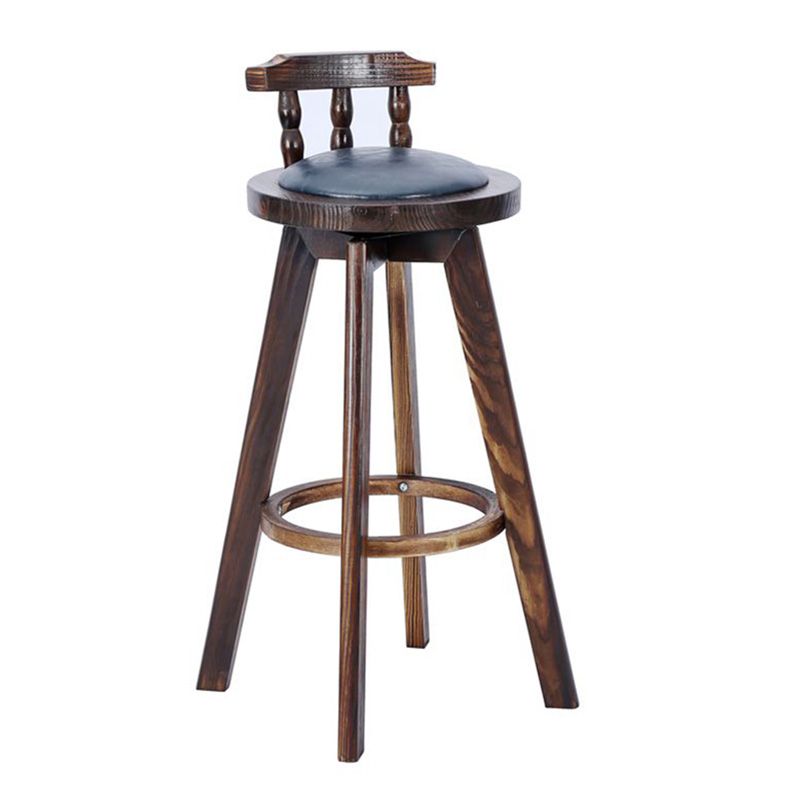 Contemporary Wood Barstool Fabric Upholstered Stool in Matte Finish for Indoor
