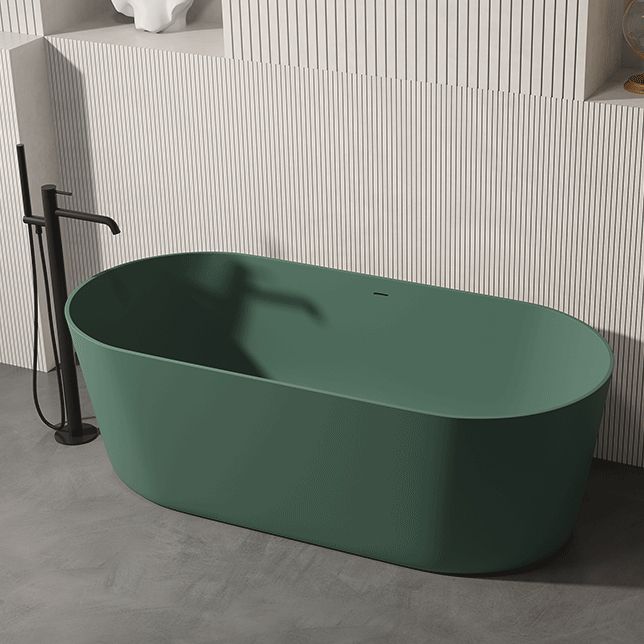 Oval Antique Finish Soaking Bathtub Back to Wall Modern Bath Tub