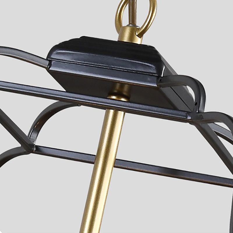 Metal Cage Shade Hanging Pendant Light Traditional Style 3/4 Heads Chandelier Lighting in Gold Finish