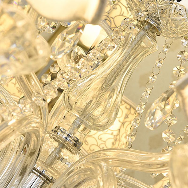Crystal Candle Shape Hanging Ceiling Light European Style Multi Lights Hanging Light