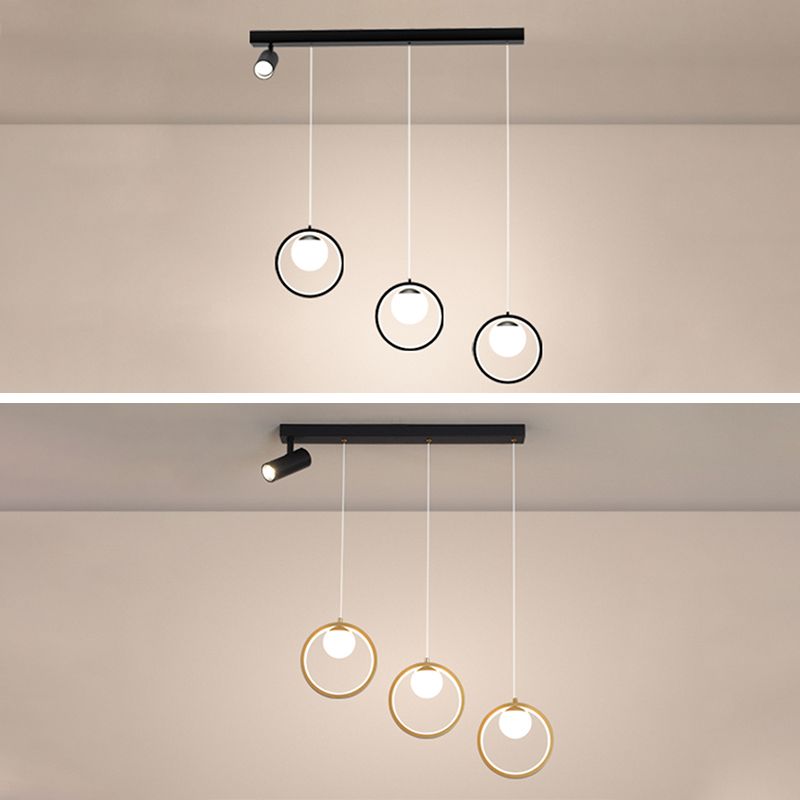 Accesorios de iluminación colgante de globo modernos araña de isla metálica