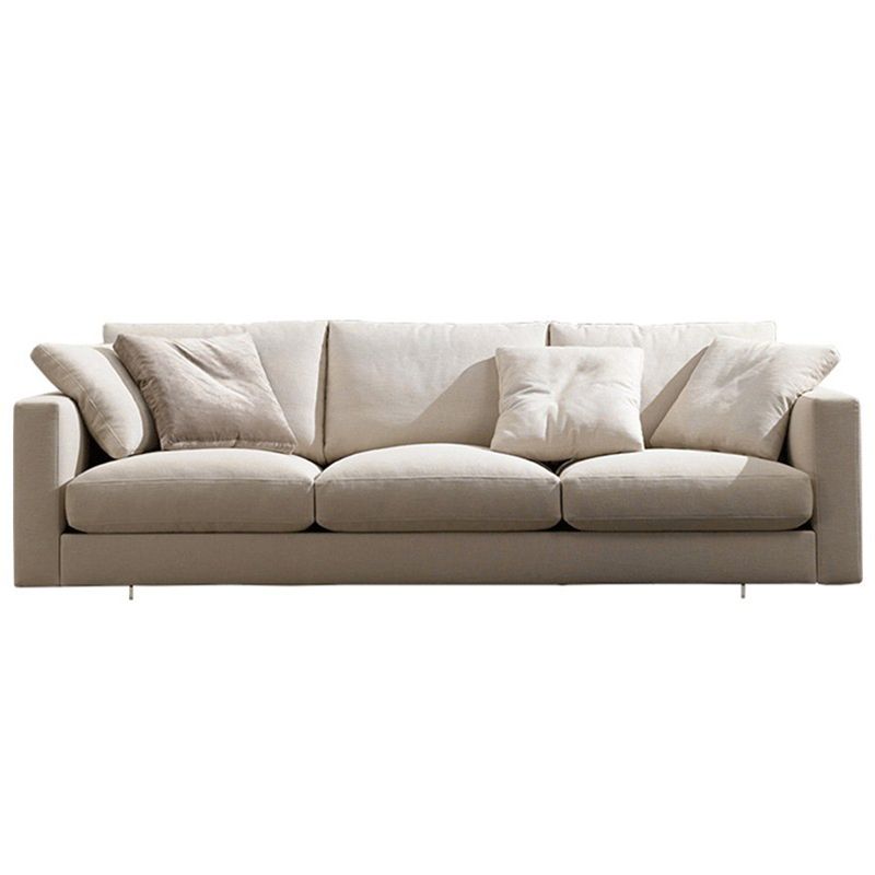 Square Armlehnen Latex/Schwamm gepolstertes Stoff Design Holzbasisofa