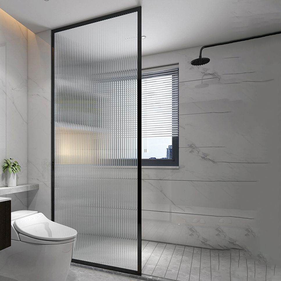 Metal and Glass Shower Door Simple Inline Black Shower Bath Door