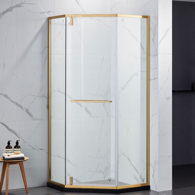 Pivot Tempered Glass Shower Door, Diamond Shape Stainless Steel Frame Shower Door