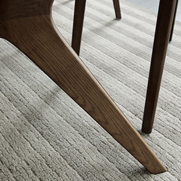 Industrial Style Rectangle Dining Table Sintered Stone Table with Wooden Legs
