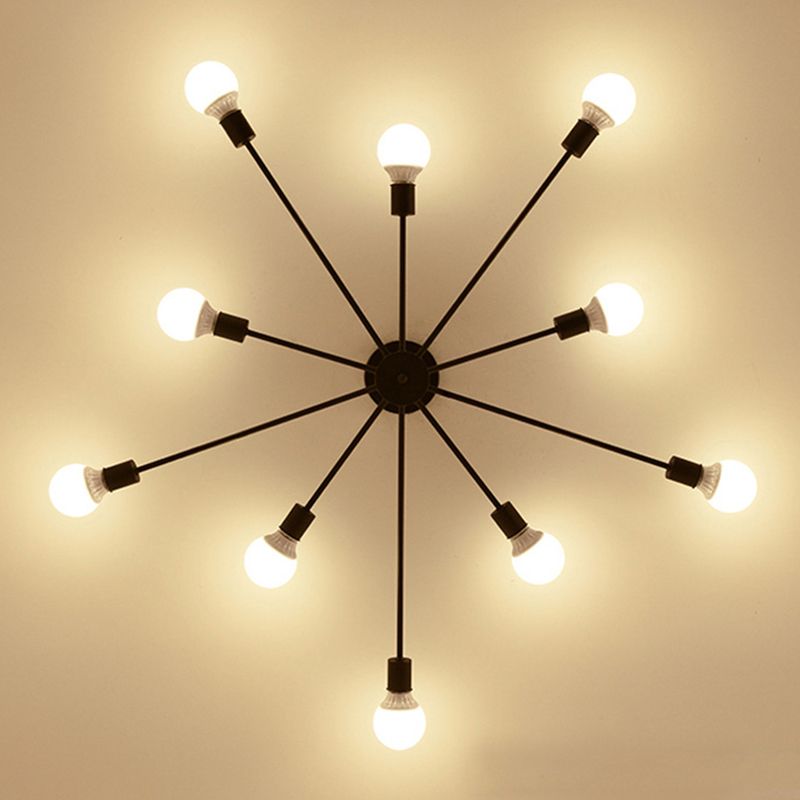 Sputnik Design Semi Flush Mount Lighting Minimalistic Metal Semi Flush Ceiling Light