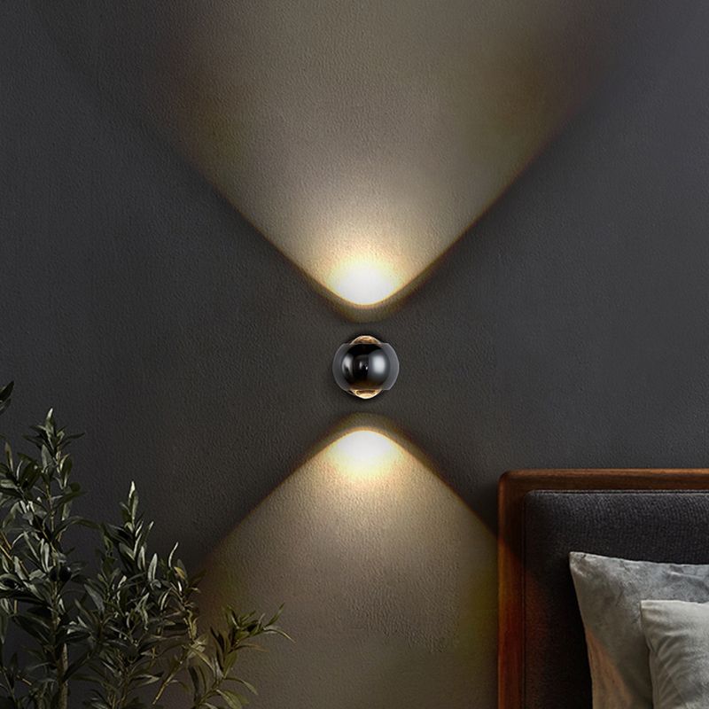 Ball Shade Metal Wall Sconce Modern Style 2 Lights Wall Mount Lighting