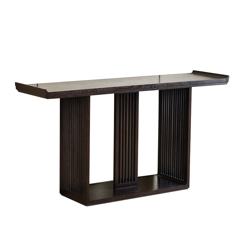 Rectangle Shape Contemporary Console Table Dark Brown Ash Console Sofa Table