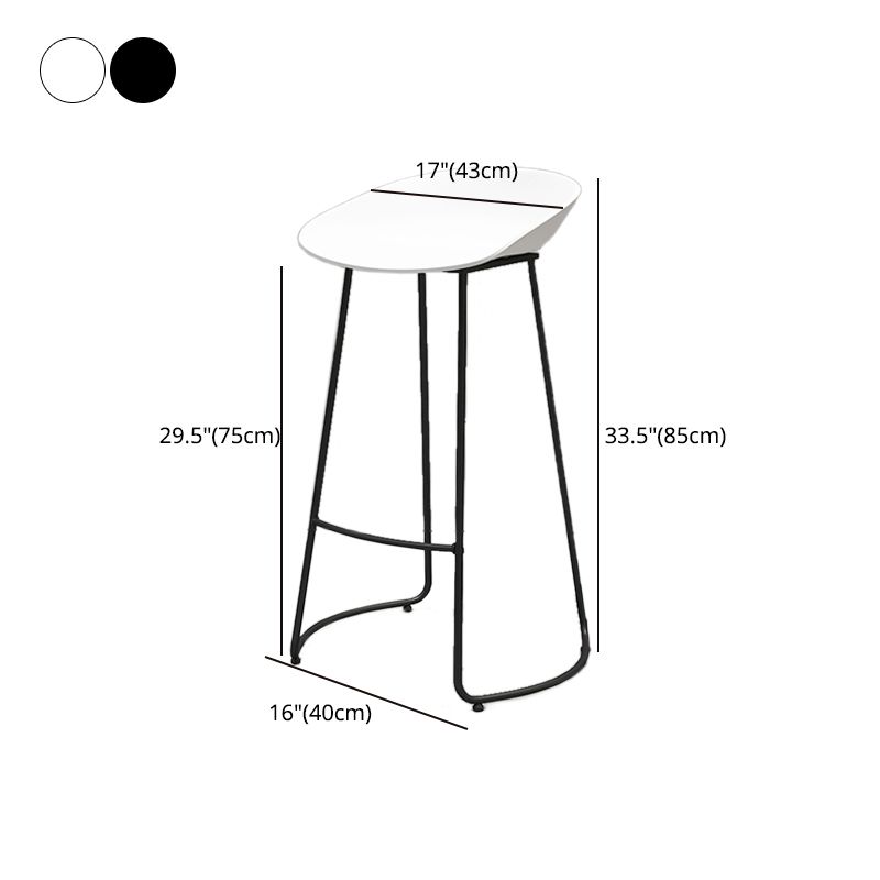 Modern Style Metal Bar Stool with Footrest and Low Back Cafe Creative Bar Stool