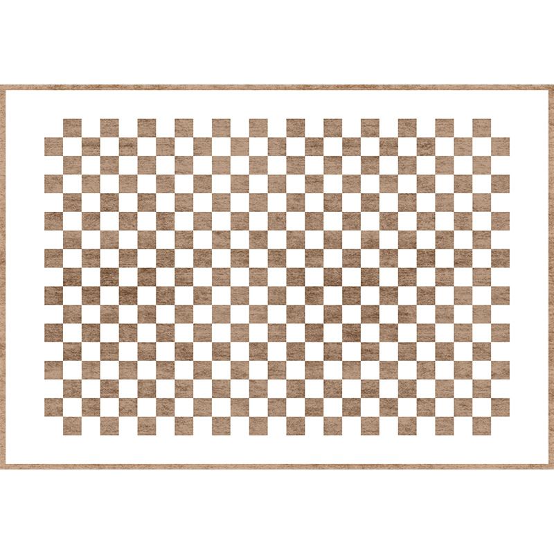 Modern Home Decoration Carpet Checkered Pattern Area Rug Polyester Non-Slip Backing Indoor Carpet