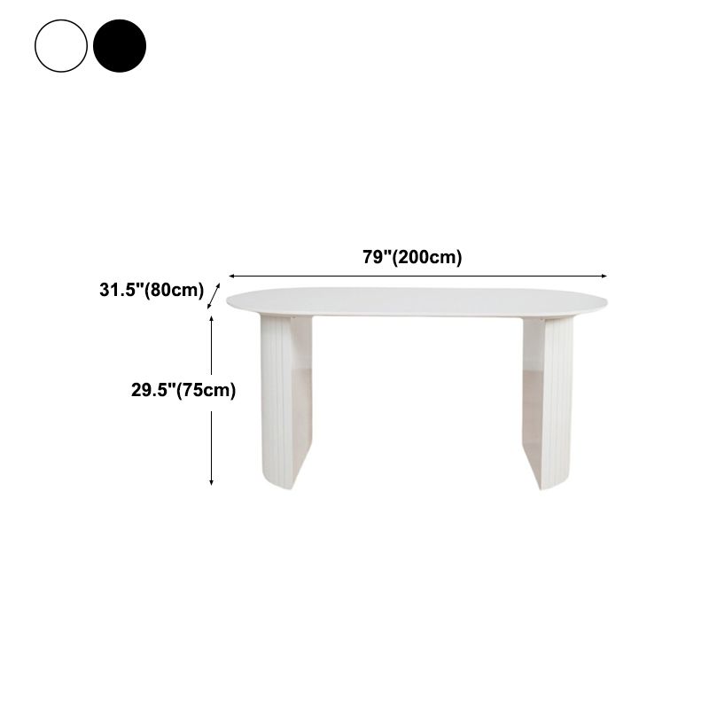 Irregular Shape Dining Table for Restaurant Solid Wood Island Table with Double Pedestal