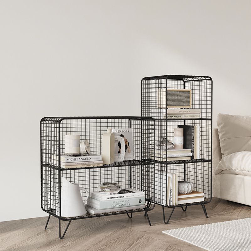 Contemporary Metal Nightstand Open Storage Night Table with Legs