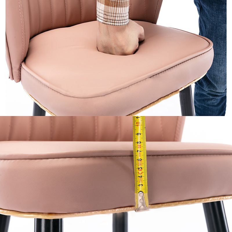 Moderno sgabello da barre di cassa con sgabelli da banco di schiena senza braccio con cuscino in pelle