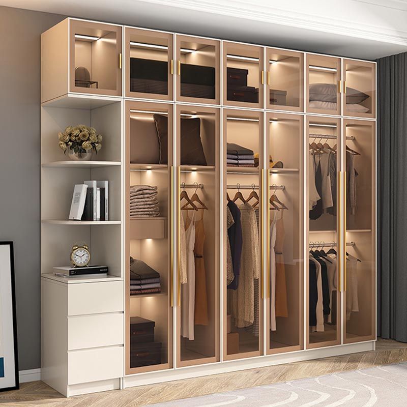 Contemporary Style Wardrobe White Colour Wood Wardrobe Closet for Home