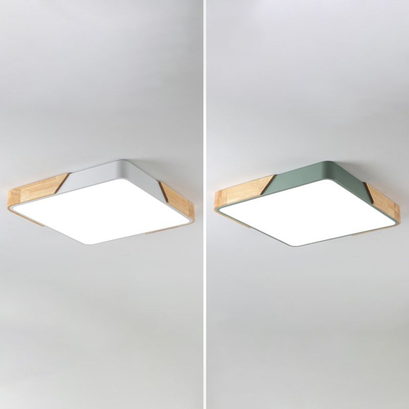 Geometry Shape LED Ceiling Lamp Modern Macaroon Iron 1 Light Flush Mount for Study Aisle