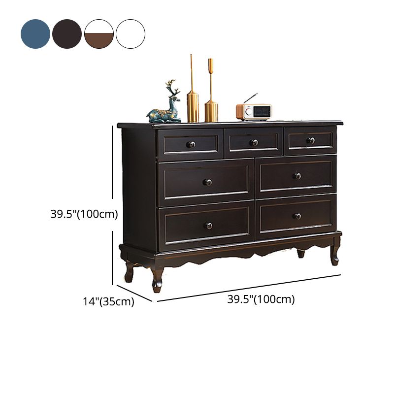 Mid-Century Modern Wood Accent Chest with Drawers Side Cabinet