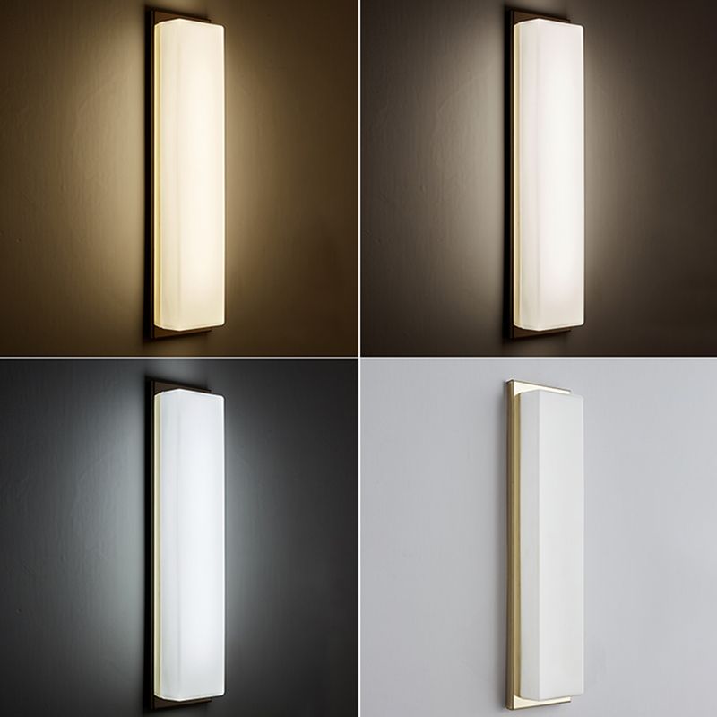 1-Light Retangular Wall Sconce Modern Simple Style LED Wall Lighting in Gold
