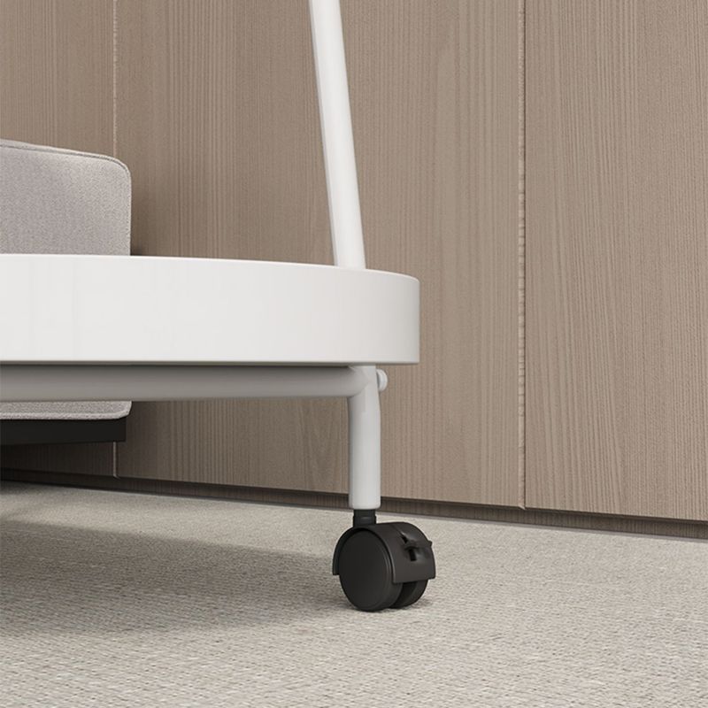 25.19" Tall 4 Legs Side Table with Metal Shelves Oval End Table Stand